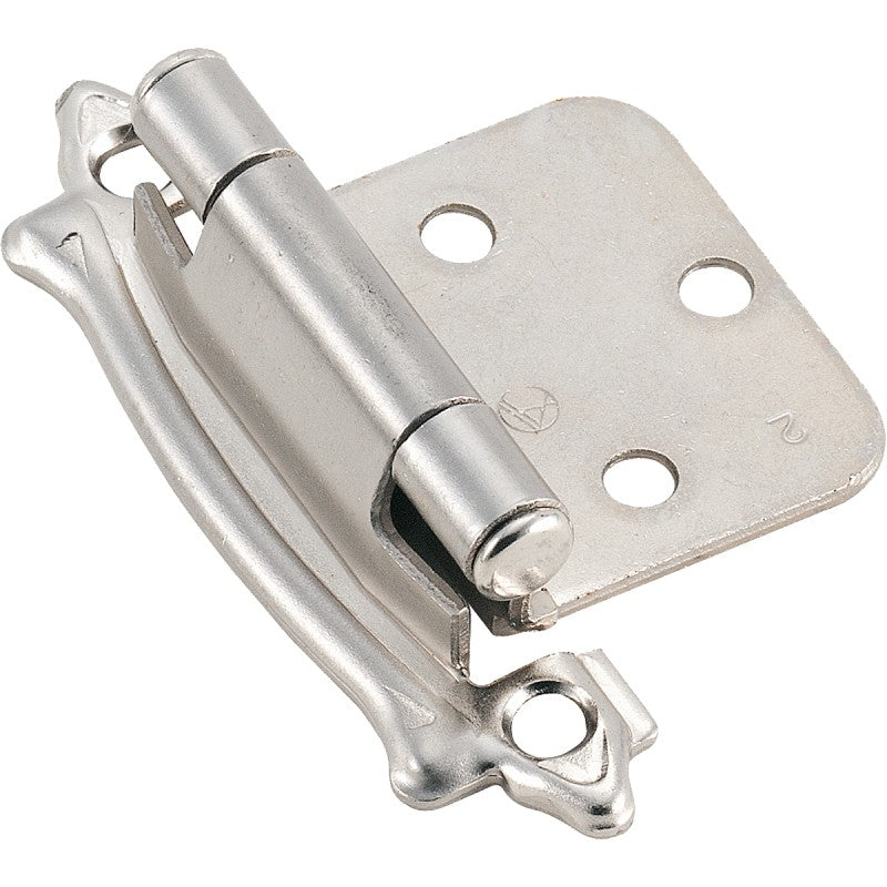 Amerock BPR7329G9 Cabinet Hinge, Sterling Nickel, 2-3/4 in L x 1-3/4 in W