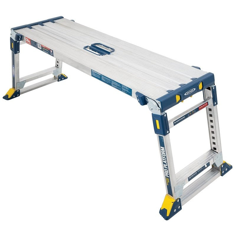 Werner AP-2030-MP3 Work Platform, 57 to 62 in OAW, 20 to 30 in OAH, 46 in OAD, 300 lb, Silver, Aluminum Tabletop