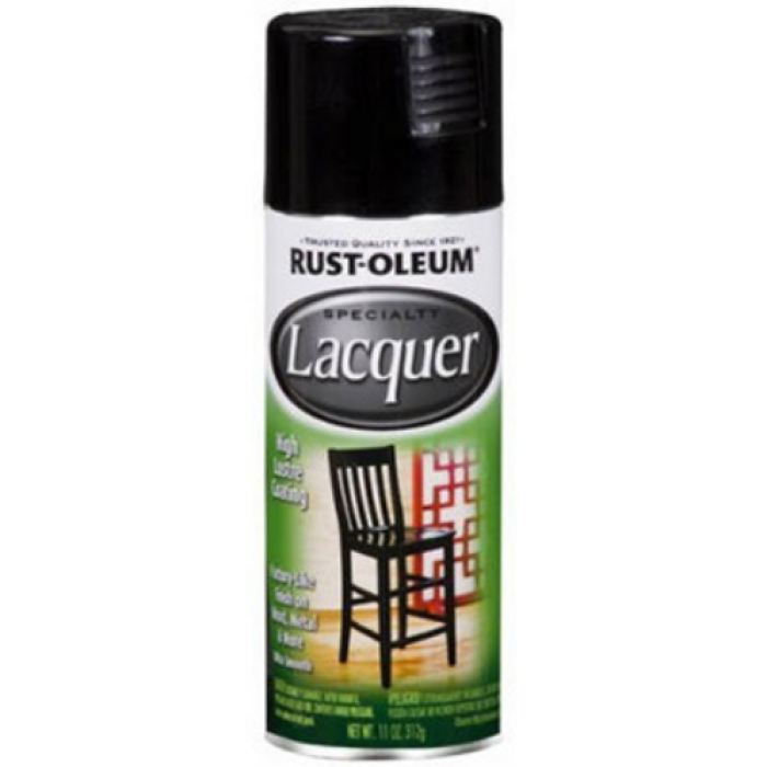 Rust-Oleum SPECIALTY 1905830 Lacquer Spray Paint, Gloss, Liquid, Black, 11 oz, Aerosol Can