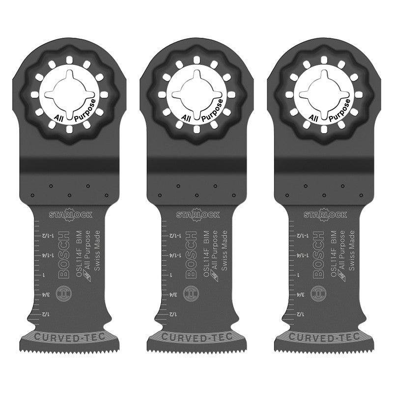 Bosch Starlock OSL114F-3 Oscillating Blade, 1-1/4 in, Bi-Metal, 3/PK