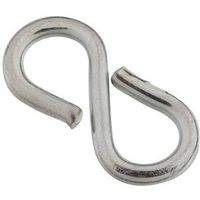 Closed S Hooks #813 7/8 Inch Zinc Plated Steel 8 Pack