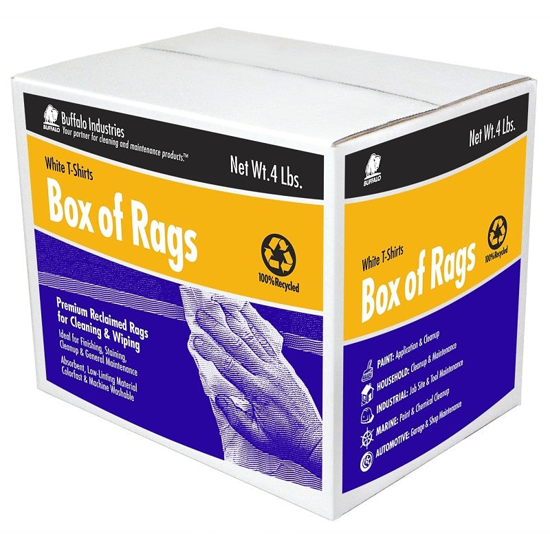 Buffalo 10520 Recycled Rag, White, 4 lb