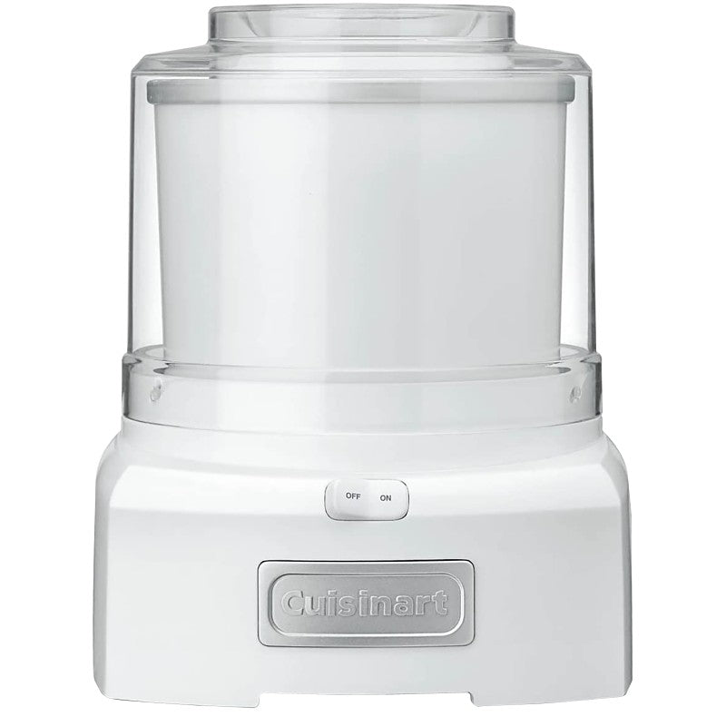 Cuisinart ICE-21P1 Ice Cream and Sorbet Maker, 1.5 qt, 60 W, Plastic Housing Material, White