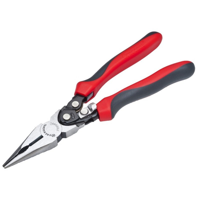 Crescent Pro Series PS6549C Nose Plier, 9 in OAL, Blue/Gray Handle, Co-Molded Grip Handle, 1-9/32 in W Jaw