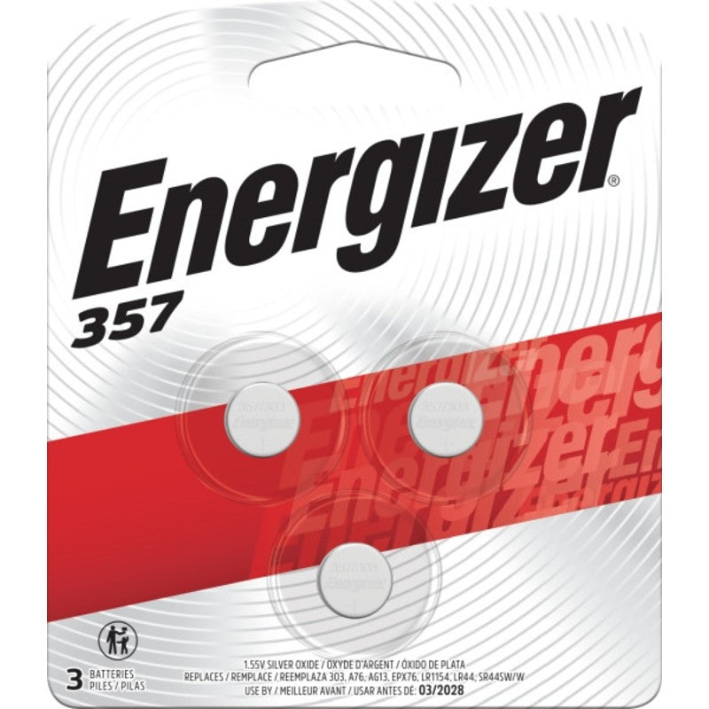 Energizer 357BPZ-3 Coin Cell Battery, 1.5 V Battery, 150 mAh, 357 Battery, Silver Oxide
