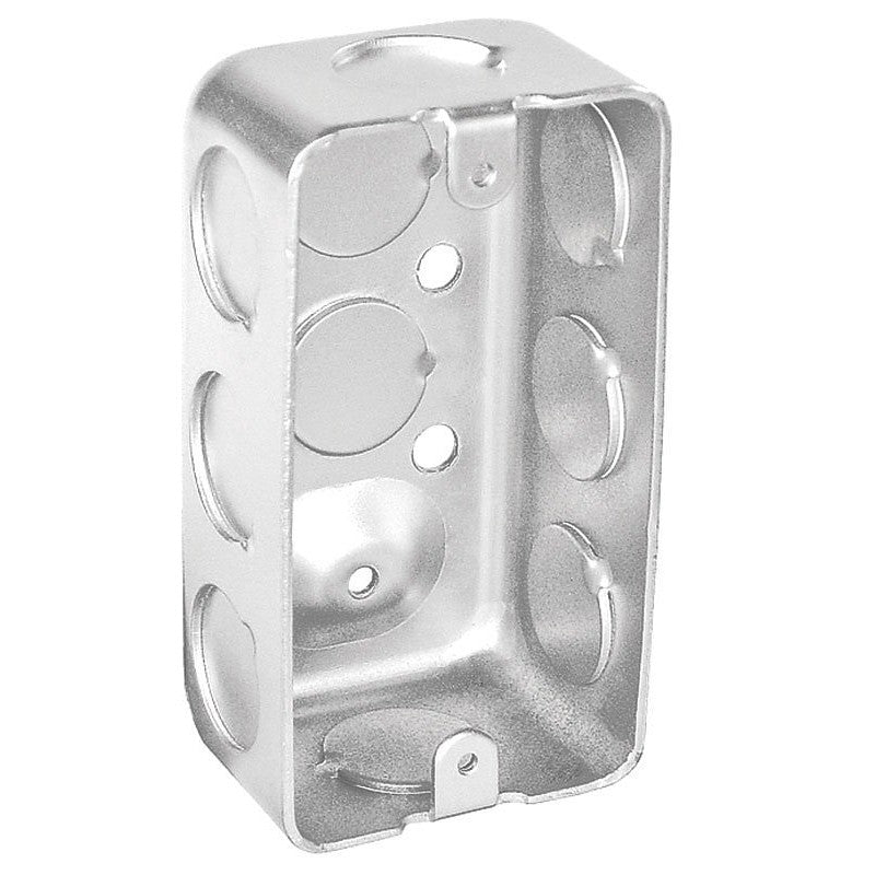 Southwire G19280-UPC Handy Box, 1-Gang, 10-Knockout, 1/2 in Knockout, Steel, Silver, Galvanized