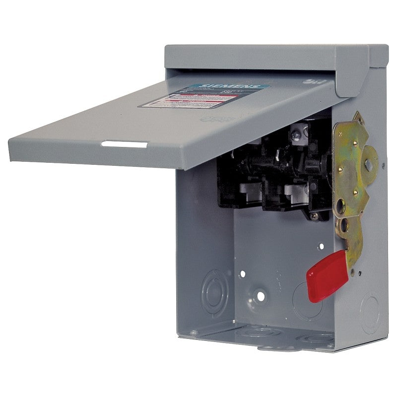 Siemens LNF222RAU Safety Switch, 2 -Pole, 60 A, 240 V, Manual Actuator, Lug Terminal, Gray