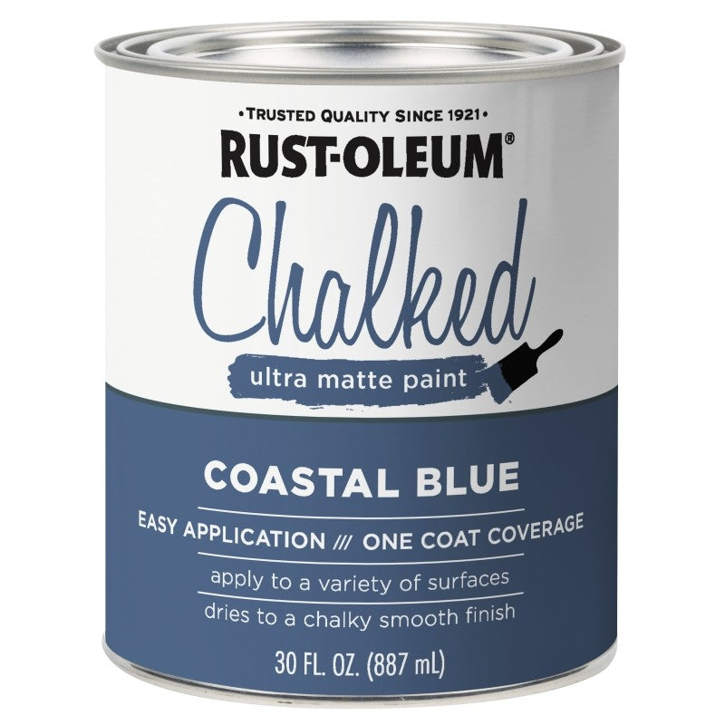 Rust-Oleum 329207 Chalk Spray Paint, Ultra Matte Chalky, Coastal Blue, 30 oz, Can (Pack of 2)