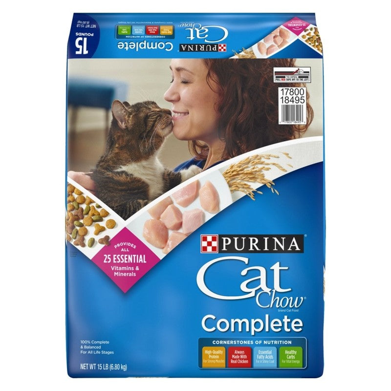 Cat Chow 1780018495 Cat Food, Complete, Dry, 15 lb Bag