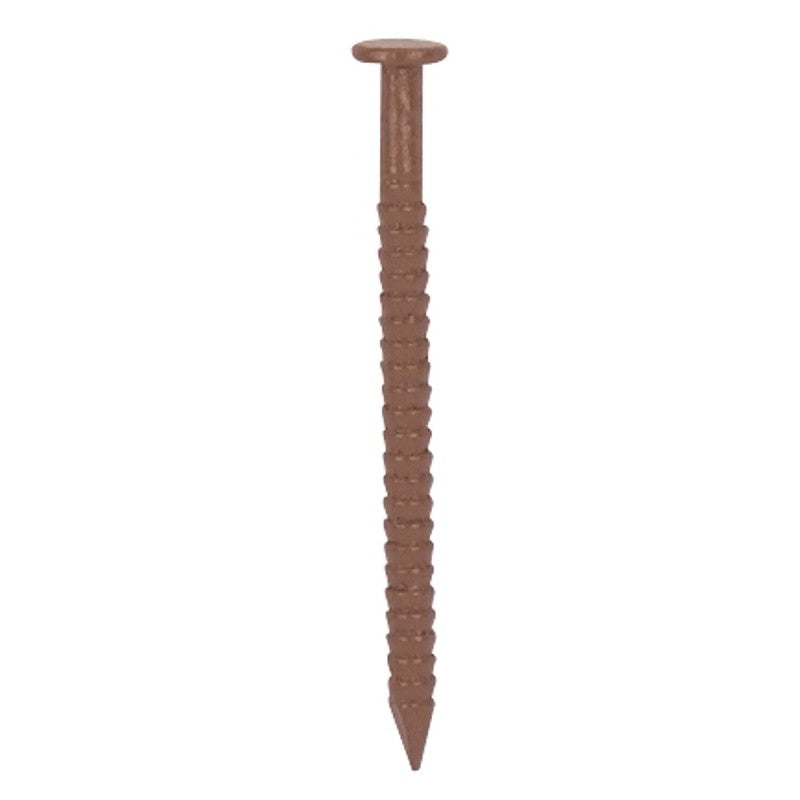 ProSource NTP-160-PS Panel Nail, 16D, 1 in L, Steel, Painted, Flat Head, Ring Shank, Brown (Pack of 4)