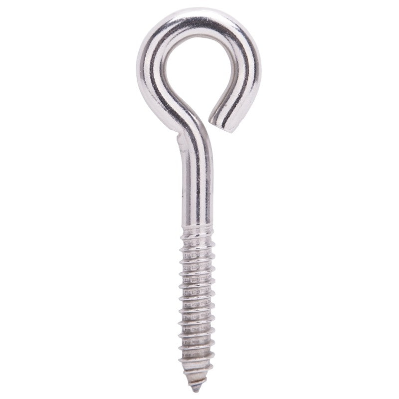 ProSource LR264 Lag Eye Bolt, 11 mm Thread, Screw Thread, 2 in L Thread, 1-7/16 in Dia Eye, 722 lb Working Load (Pack of 10)