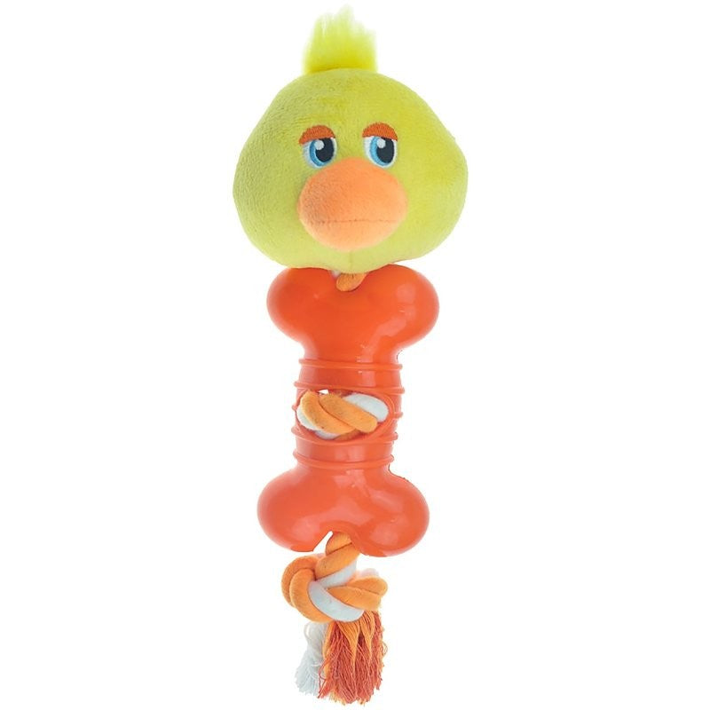 Pet Park Blvd US2216 10 Dog Toy, Ropers Duck, Multi-Color