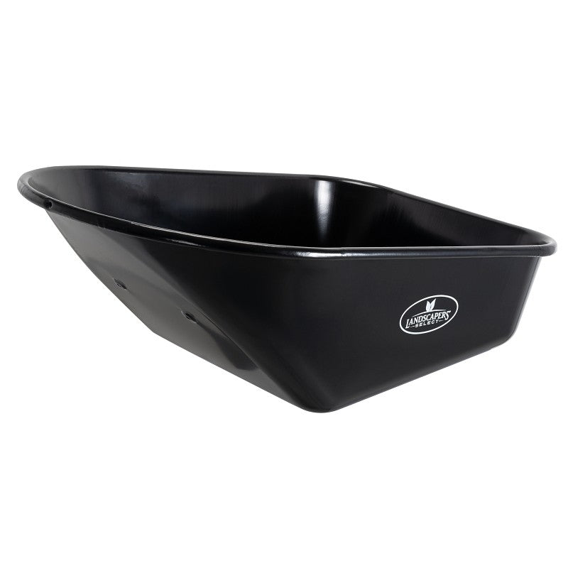 Landscapers Select 34637 Wheelbarrow Tray, 38-1/8 in L, 25-1/2 in W, 6 cu-ft, Steel, Black