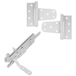 Vinyl Fence Gate Hinges & Latch Set White (POS)