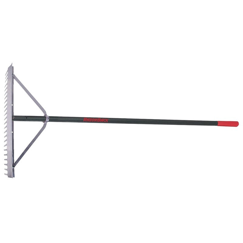 Razor-Back 63136 Landscape Rake, 4-1/2 in L Head, 24 in W Head, 24-Tine, Aluminum Head