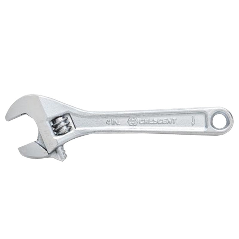 Crescent AC24VS Adjustable Wrench, 4 in OAL, 1/2 in Jaw, Steel, Chrome