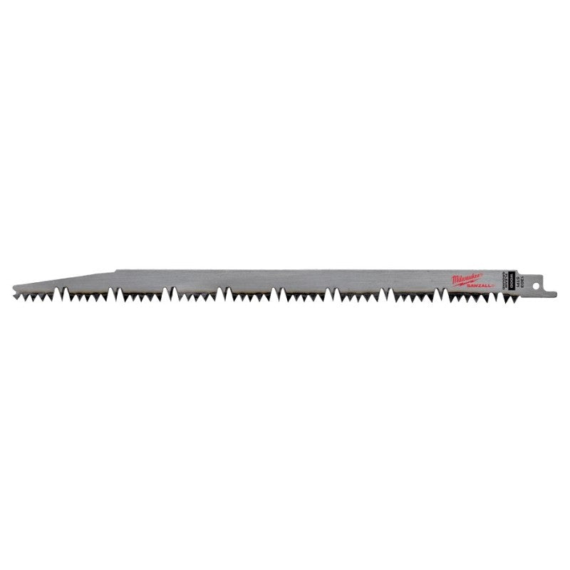 Milwaukee 48-00-1303 Reciprocating Saw Blade, Applicable Materials: Wood, 1 in W, 12 in L, 5 TPI, Bi-Metal Cutting Edge