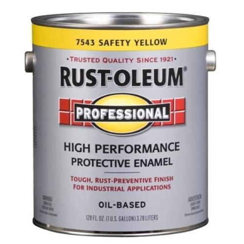 Rust-Oleum 7543402 Enamel Paint, Oil, Gloss, Safety Yellow, 1 gal, Can, 230 to 390 sq-ft/gal Coverage Area
