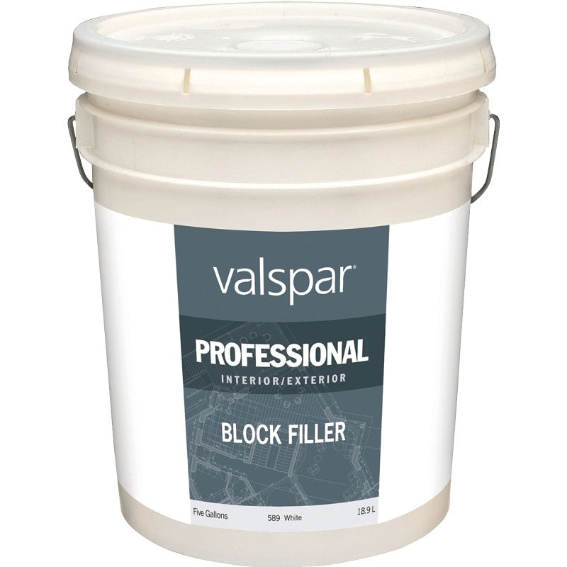 Valspar 044.0000589.008 Professional Block Filler, White, Liquid, 5 gal Pail