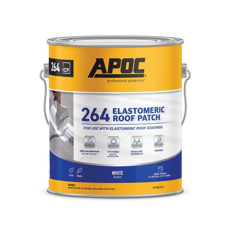 APOC AP-264 Series AP-2641 Elastomeric Roof Patch, White, Liquid, 1 gal, Pail (Pack of 4)