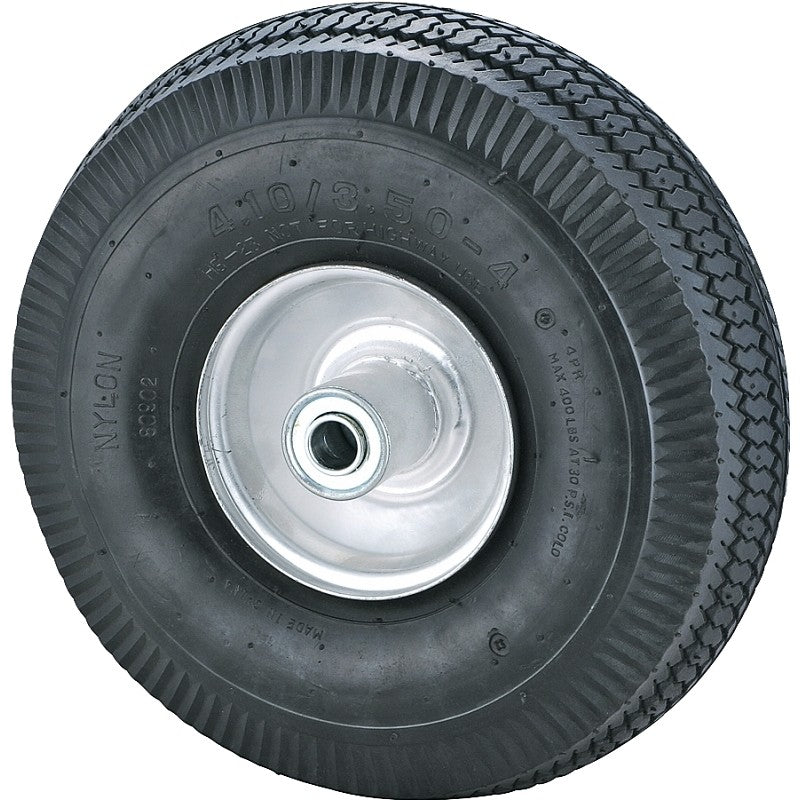 ProSource CW/GS-3339 Hand Truck Wheel, Tube, 10 x 3-1/2 in Tire, 1-1/2 in Dia Hub, Rubber