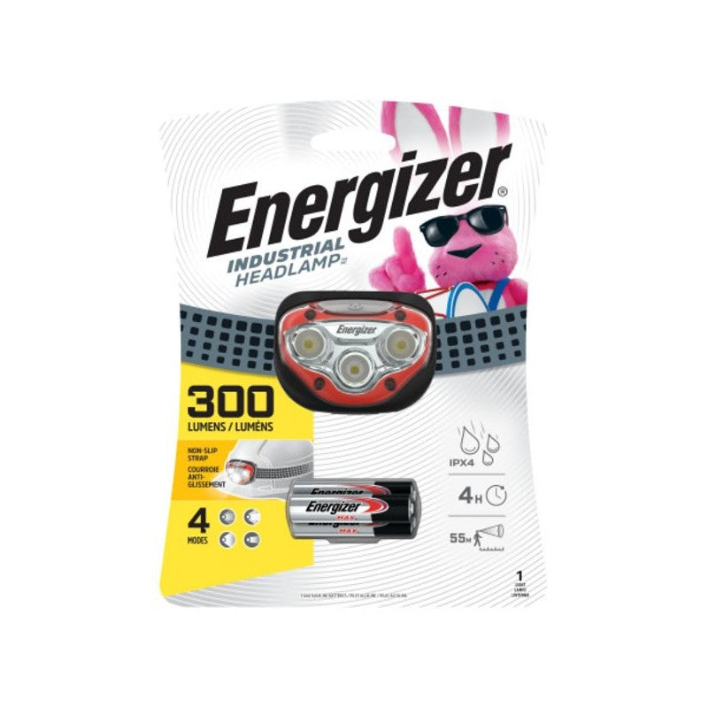 Energizer HDBIN32E Headlight, AAA Battery, Alkaline Battery, LED Lamp, 300 Lumens, 50 m Beam Distance, 8.5 hr Run Time