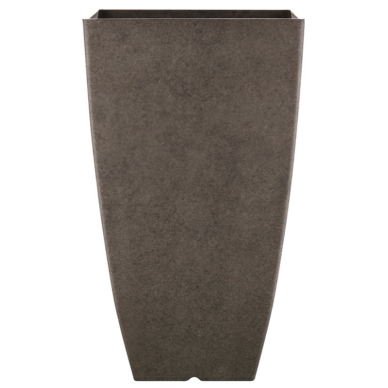 Southern Patio HDR-091691 Newland Planter, 21 in H, Square, Plastic/Resin, Gray, Stone Aesthetic