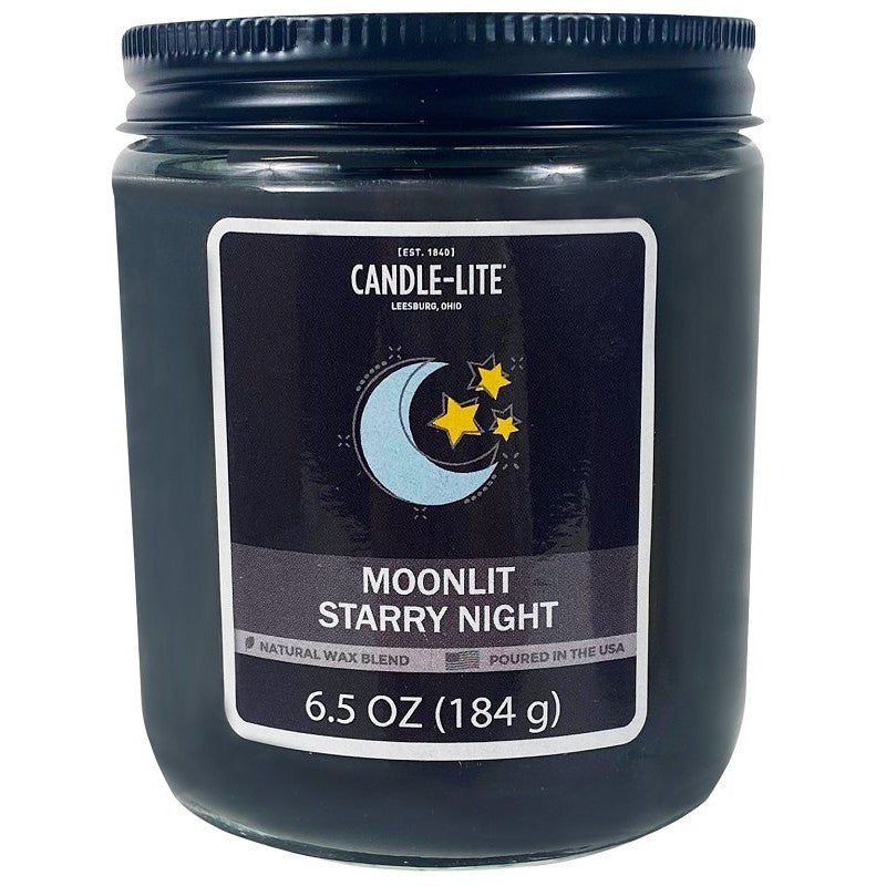 Candle-Lite 4603066 Screw Top Jar Candle, 6.5 oz Candle, Moonlit Starry Night Fragrance (Pack of 6)