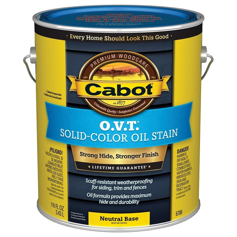 Cabot O.V.T. 140.0006706.007 Oil Stain, Flat, Neutral Base, Liquid, 1 gal (Pack of 4)