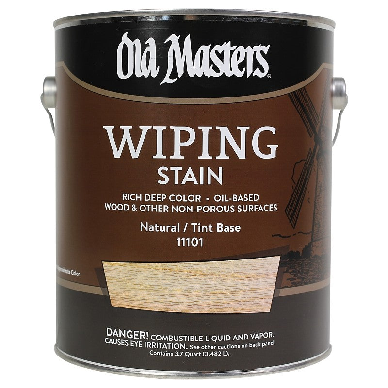 Old Masters 11101 Wiping Stain, Natural Tint Base, Liquid, 1 gal, Can (Pack of 2)