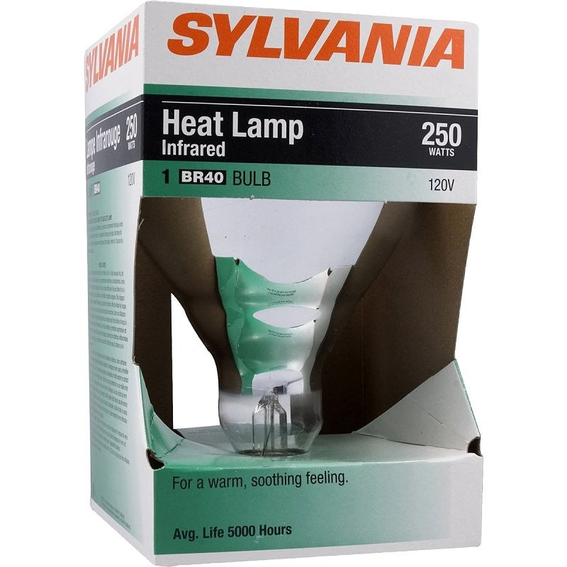 Sylvania 14664 Incandescent Lamp, 250 W, BR40 Lamp, Medium E26 Lamp Base, 2000 Lumens, 2850 K Color Temp