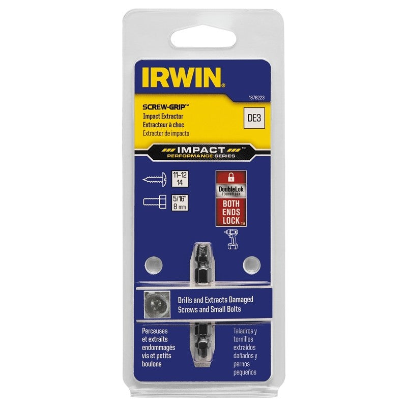 Irwin Impact SCREW-GRIP 1876223 Double-Ended Screw Extractor, HSS