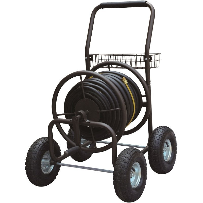 Landscapers Select TC4719A Hose Reel Cart, 250 ft L Hose, Manual Crank Winding, Steel
