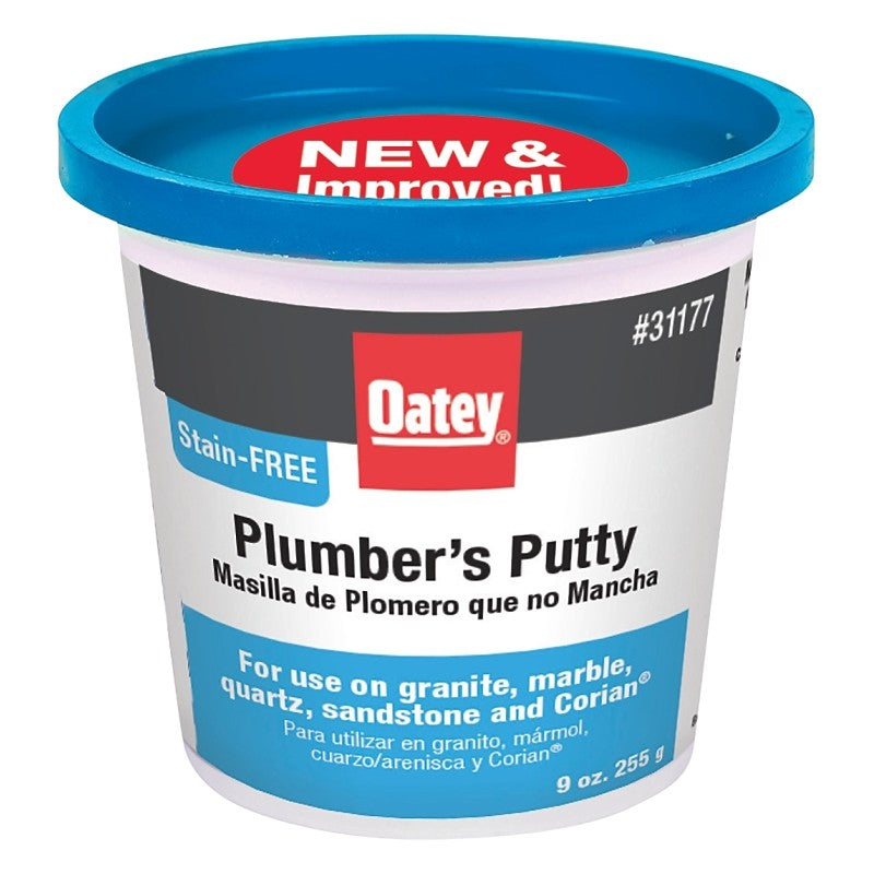 Oatey 31177 Plumbers Putty, Solid, Off-White, 9 oz