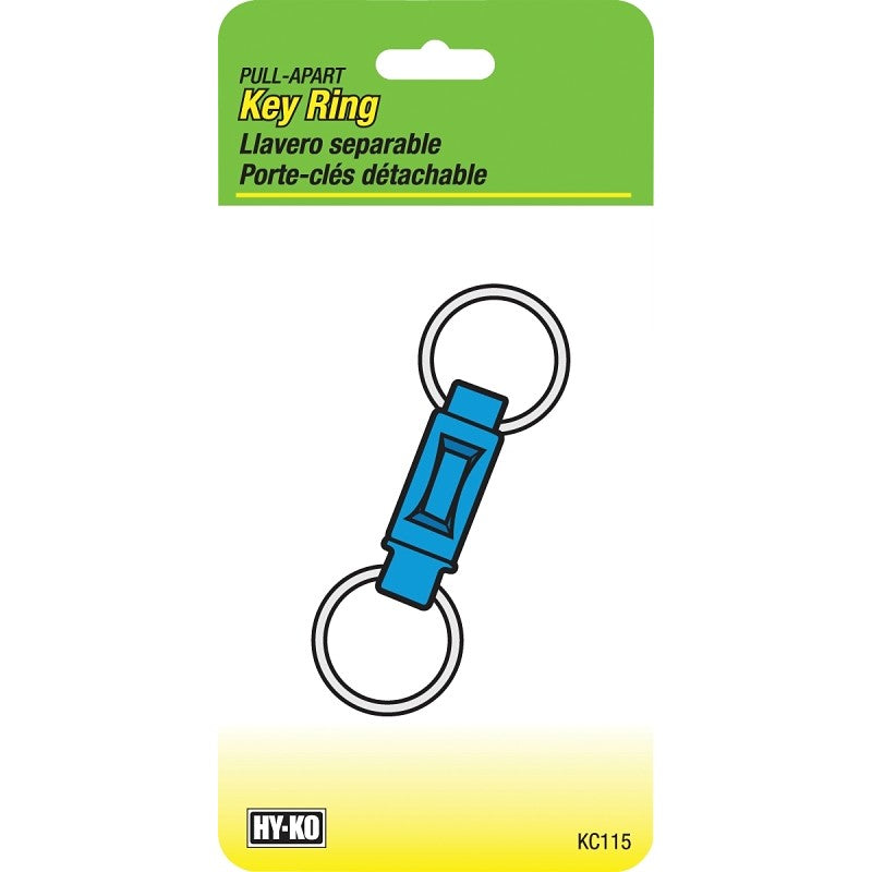 Hy-Ko KC115 Key Ring, 5-1/2 in L x 2-3/4 in W x 1/4 in H Dimensions (Pack of 5)