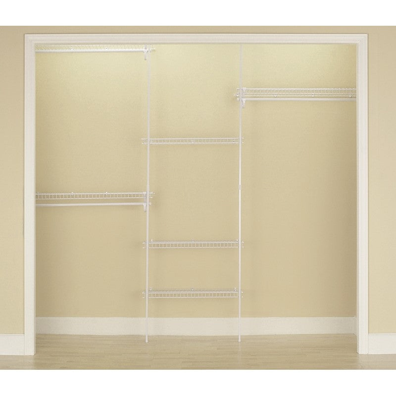 ClosetMaid 5636 Series Closet Organizer Kit, 96 in W x 13 in D x 70 in H Dimensions, Steel, White, Vinyl Coated