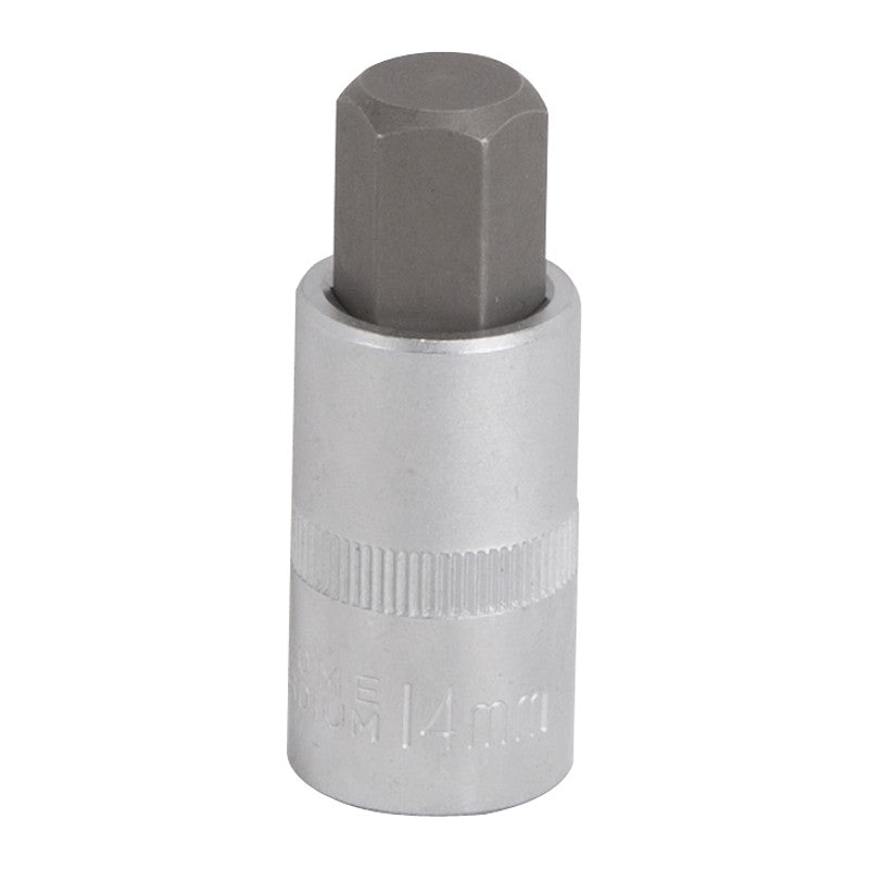 Vulcan 3506011913 Hex Bit Socket, 14 mm Tip, 1/2 in Drive, Chrome, 2-1/2 in OAL