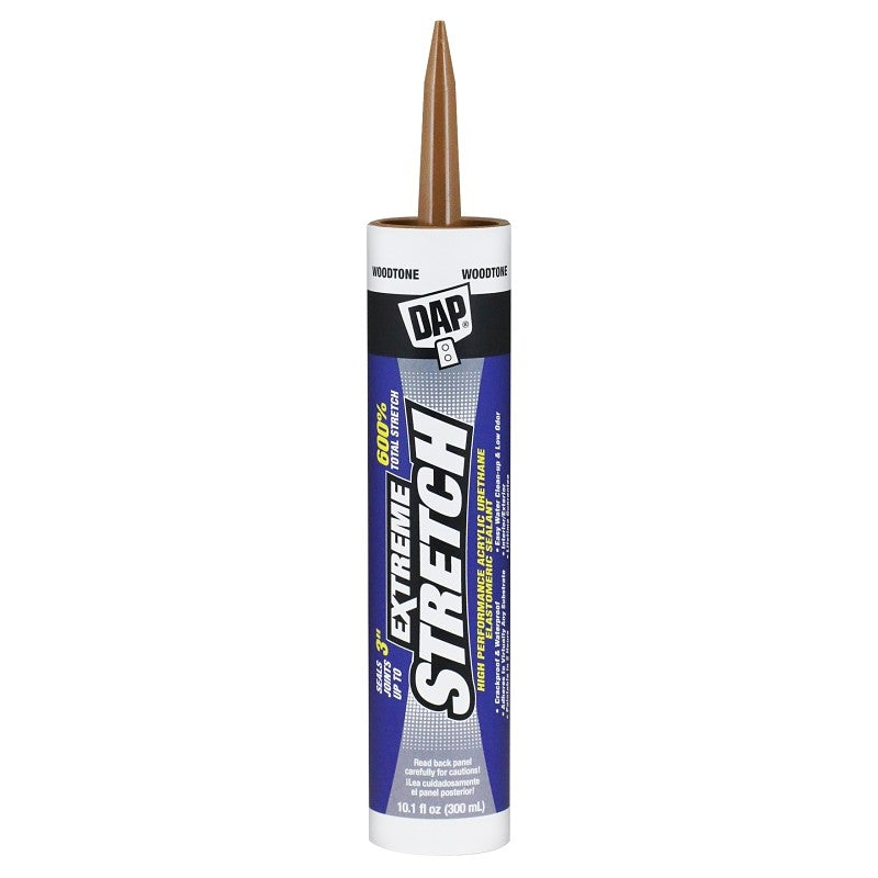 DAP EXTREME STRETCH 7079818706 Premium Elastomeric Sealant, Woodtone, 24 hr Curing, 40 to 100 deg F, 10.1 fl-oz (Pack of 12)
