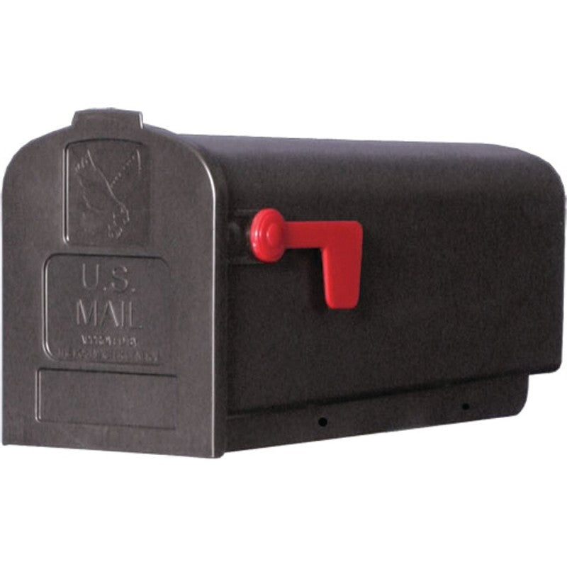 Gibraltar Mailboxes Parson PL10B0201 Series Rural Mailbox, Black, 875 cu-in Capacity, Plastic, 7.9 in W, 19.4 in D