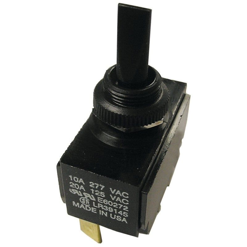 Gardner Bender GSW-114 Toggle Switch, 125/277 VAC, SPDT, Spade Terminal, Plastic Housing Material, Black