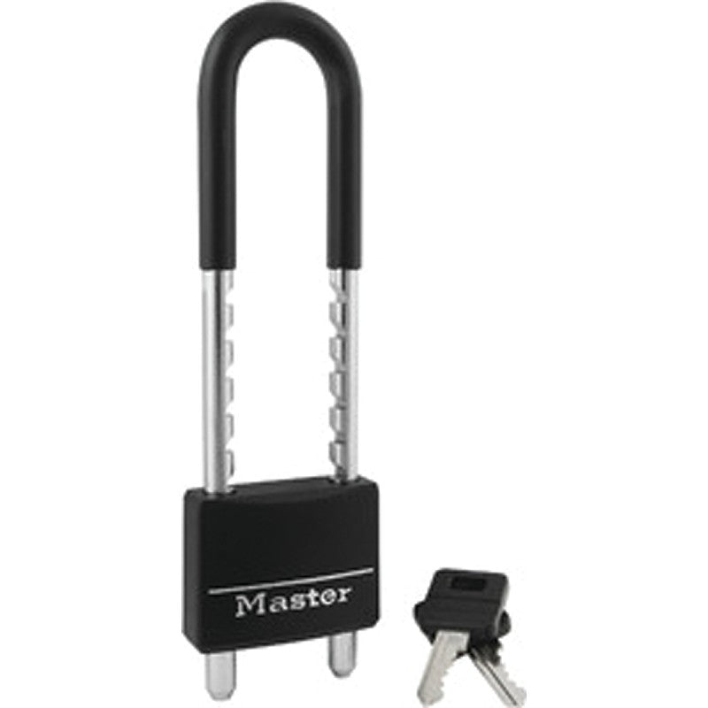 Master Lock 527D Padlock, Keyed Different Key, Adjustable Shackle, 5/16 in Dia Shackle, Brass Body, 2 in W Body