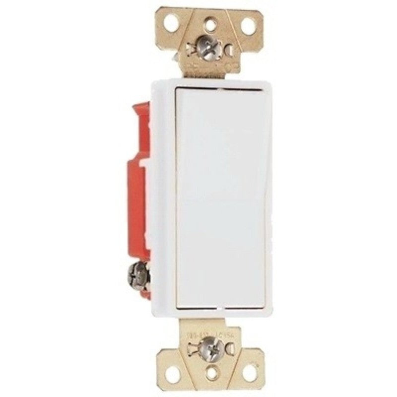 Legrand 2621WCC8 Decorator Switch, 20 A, 120/277 VAC, Back Wire, Side Wire Terminal, Polycarbonate