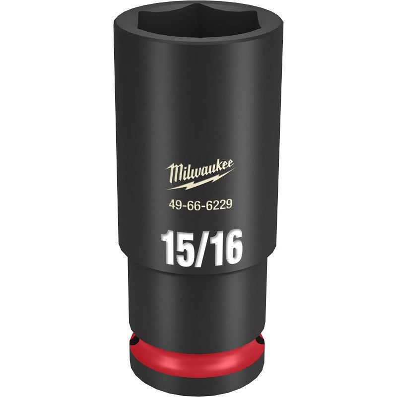 Milwaukee SHOCKWAVE Impact Duty Series 49-66-6229 Deep Impact Socket, 15/16 in Socket, 1/2 in Drive, Square Drive