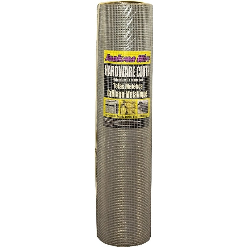 Jackson Wire 11 05 39 13 Hardware Cloth, 100 ft L, 48 in W, 23 Gauge, 1/4 x 1/4 in Mesh, Galvanized