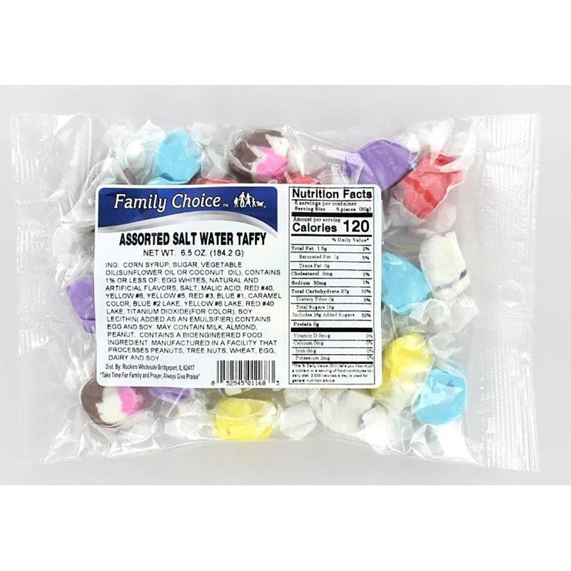 Family Choice 1168 Taffy Candy, Assorted Fruits Flavor, 6.5 oz (Pack of 12)