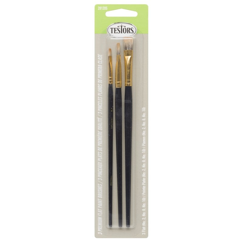 Testors 281205 Premium Brush Assortment, 3/CD, Gray