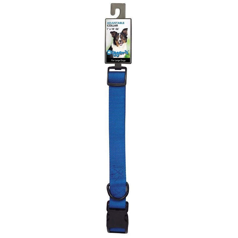Boss Pet 2958002 Adjustable Dog Collar, 18 to 26 in L Collar, 1 in W Collar, Nylon, Blue