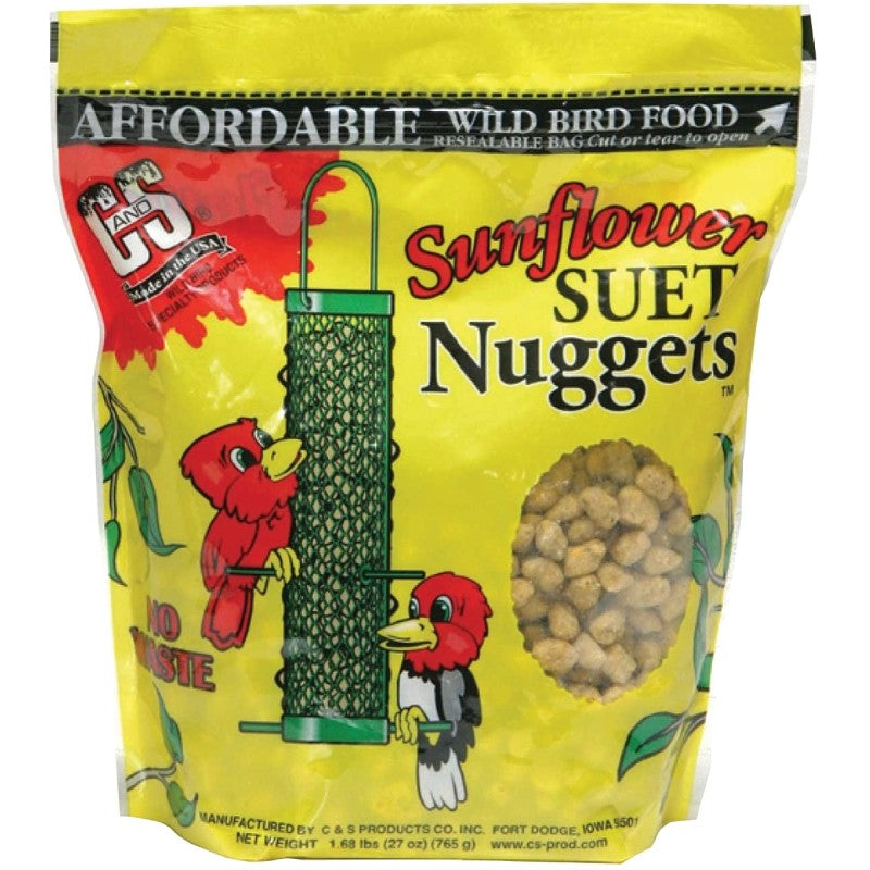 C&S Nuggets CS06110 Bird Food, High-Energy, Sunflower Flavor, 27 oz Bag
