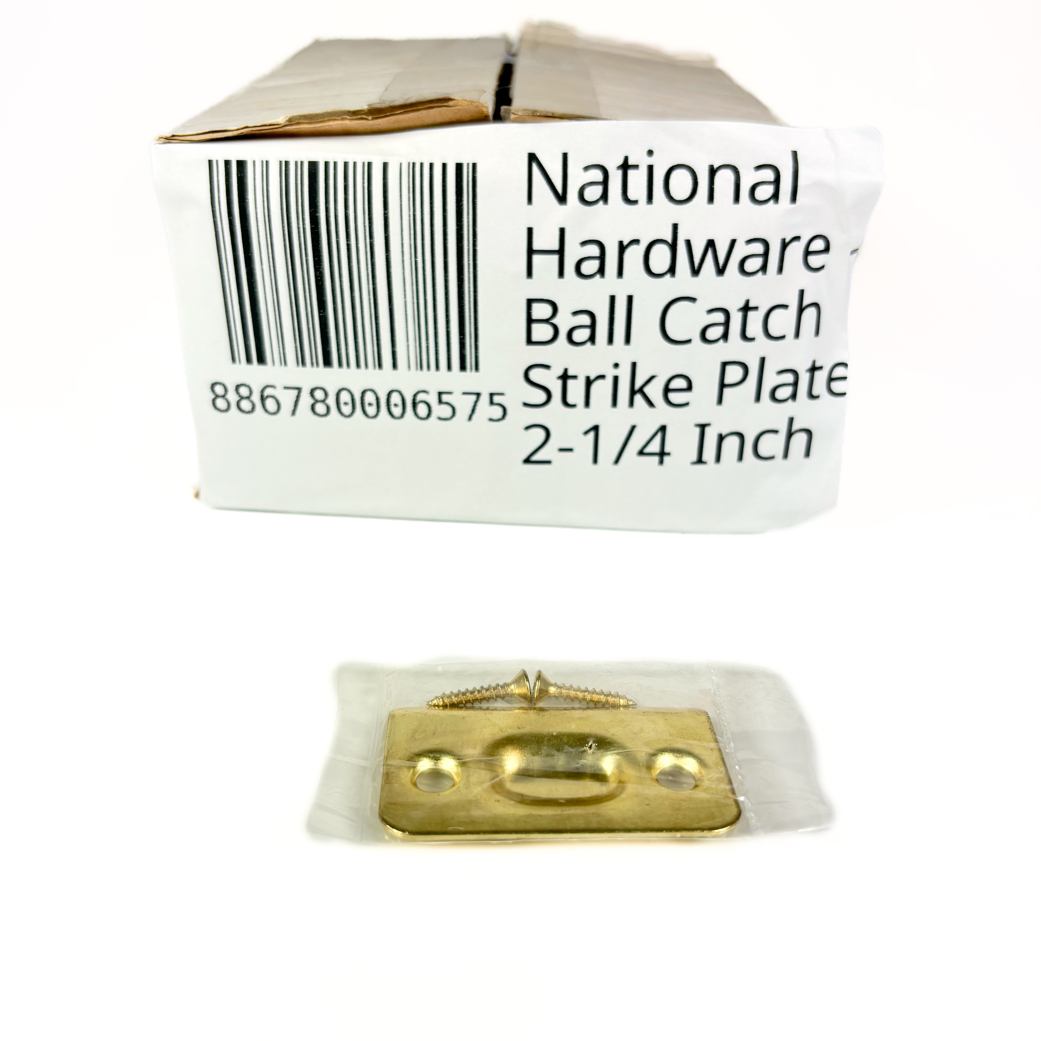 Ball Catch Strike Plate 2-1/4 Inch Polished Brass (POS)
