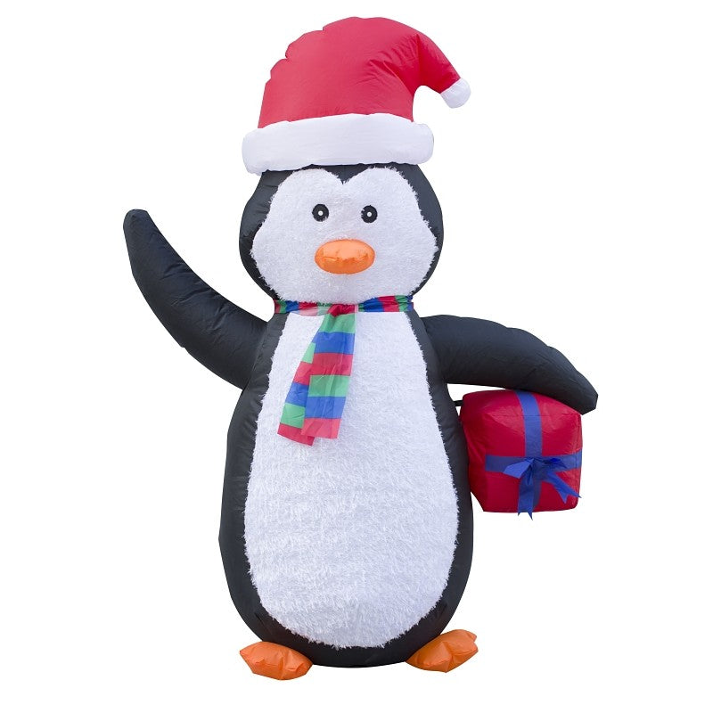 Hometown Holidays 90519 Inflatable Bear Moose Penguin, 4 ft H, Nylon, Black/Brown/Green/Red/White, LED Bulb (Pack of 6)